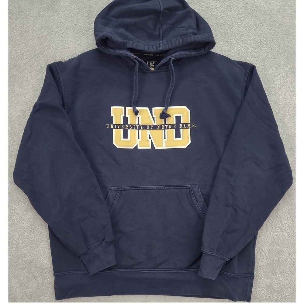 Notre‎ Dame Hoodie Gear For Sspotrs Big Cotton  Men's Sz L Navy Blue